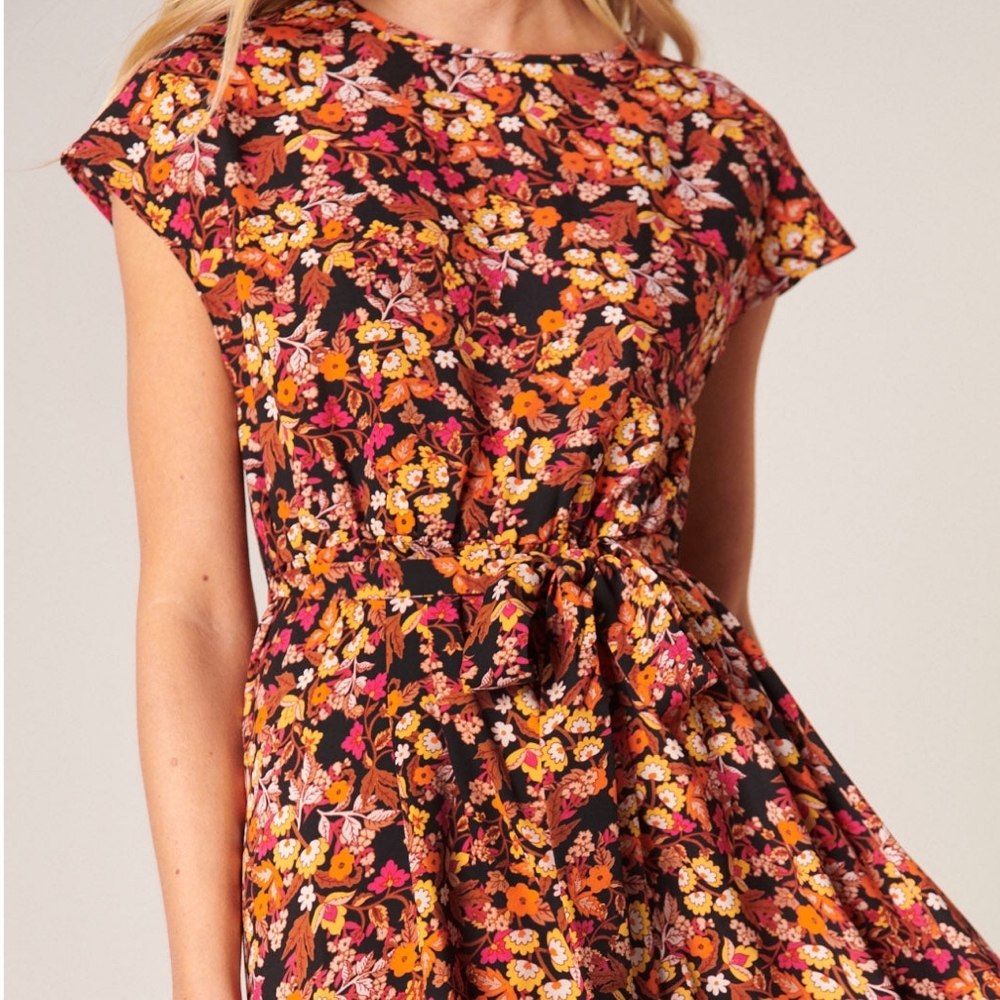 FEW LEFT❗️SUGARLIPS Honey Blossom Black Midi Dress - Picture 7 of 10